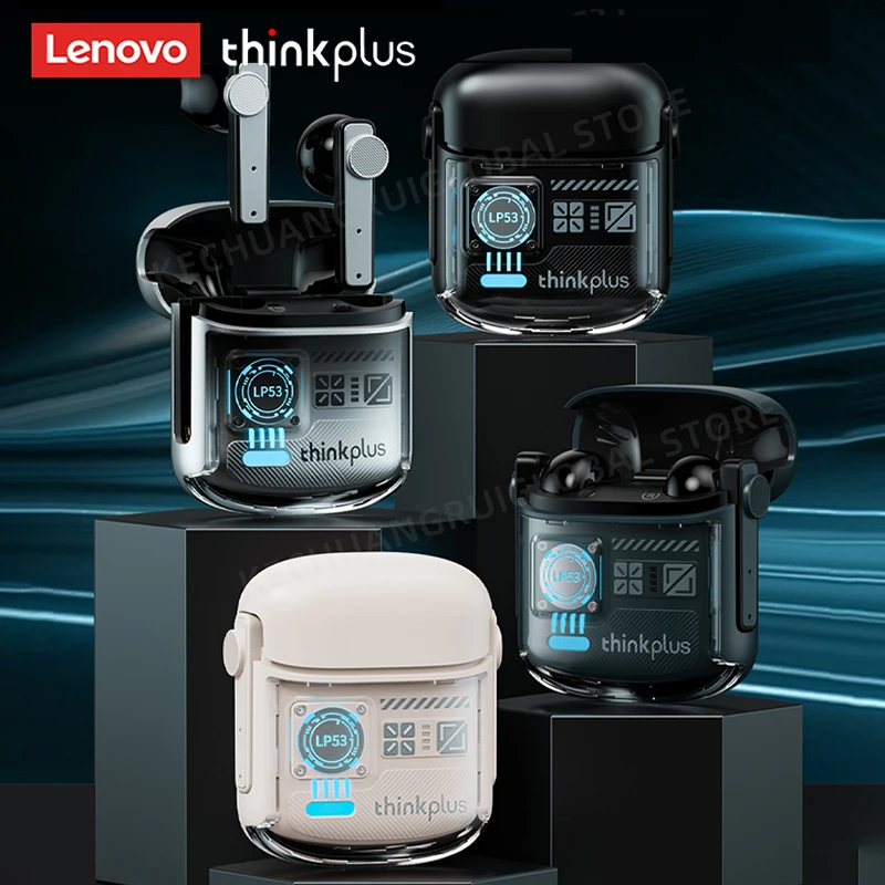 Lenovo LP53 Wireless Bluetooth 5.4 Earphones TWS Hifi Sound Earbuds Gaming Sports Headset Mechanical Design Headphones with Mic