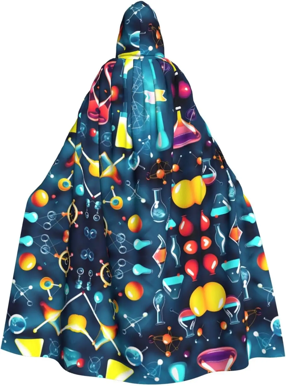 

Мужской плащ с капюшоном с абстрактным научным принтом и химии, халат с капюшоном волшебника, накидка ведьмы, карнавальный костюм, накидки для Хэллоуина