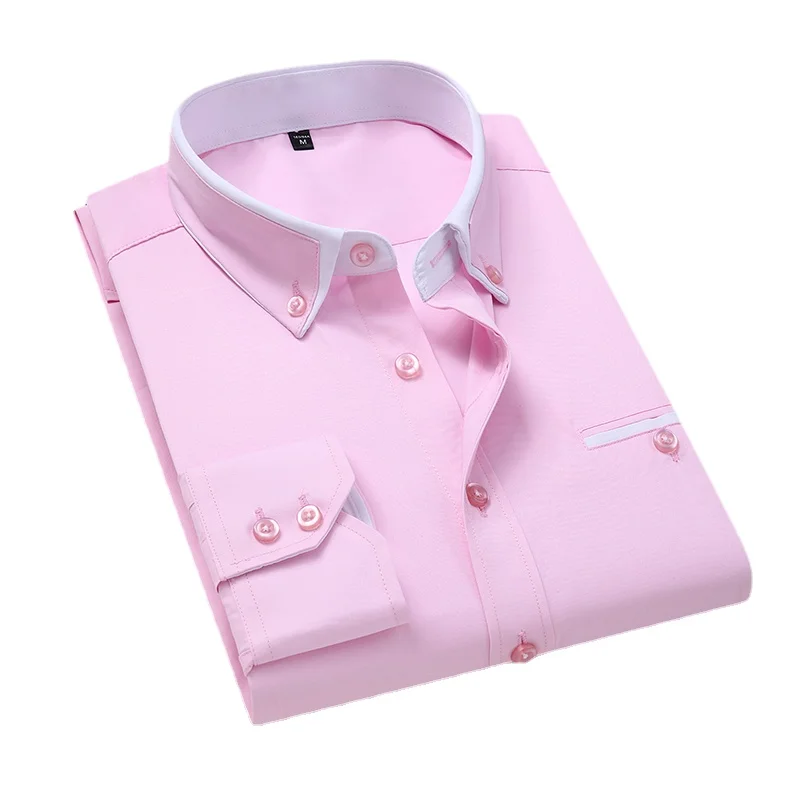 13 colori 8XL camicie a maniche lunghe da uomo in stile britannico primavera/camicie Casual da uomo Slim Fit Business camicie con bottoni Casual