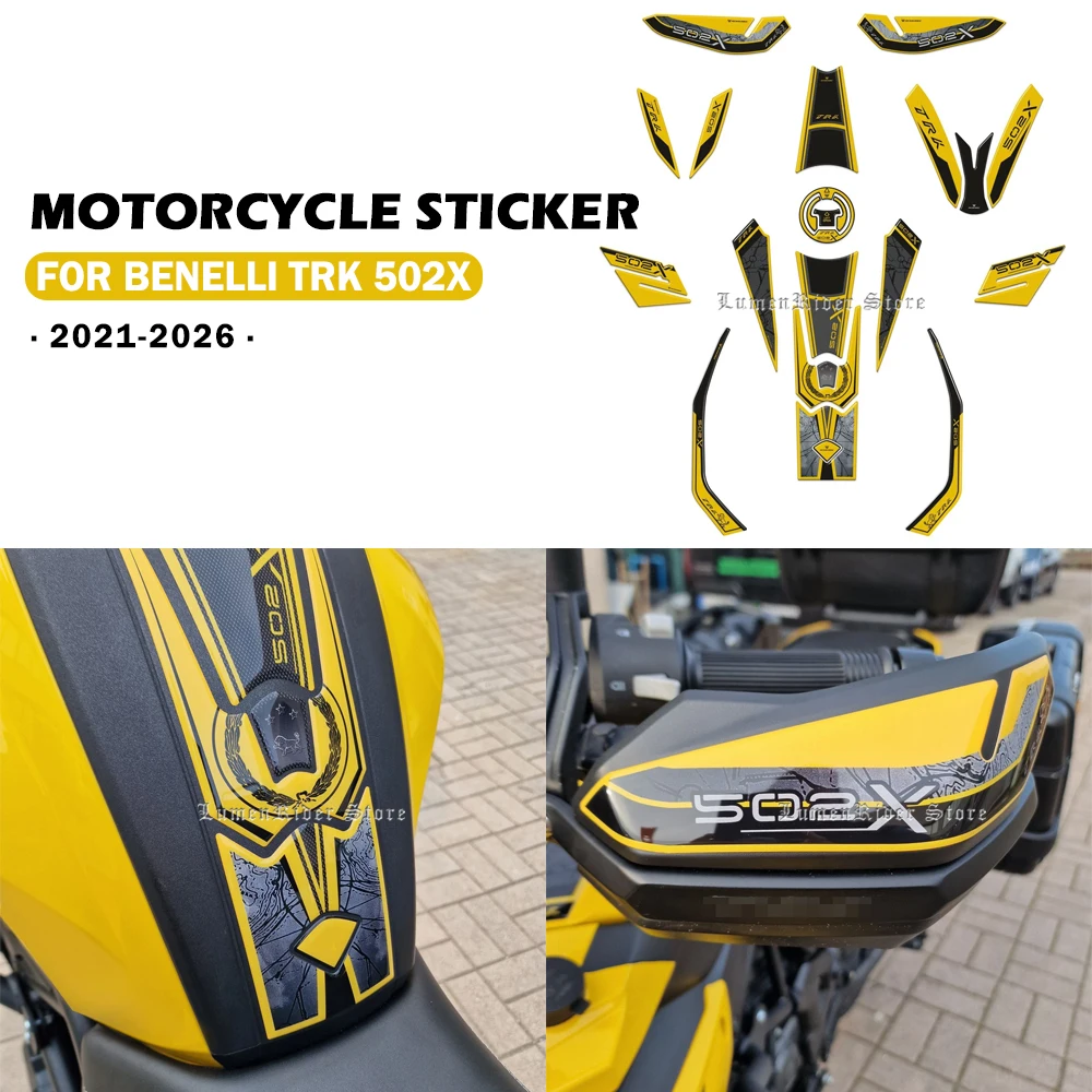 

TRK 502X 2021-2026 Motorcycle 3D Resin Fuel Tank Pad Sticker Waterproof Scratch-Resistant Sticker Kit for Benelli TRK502X