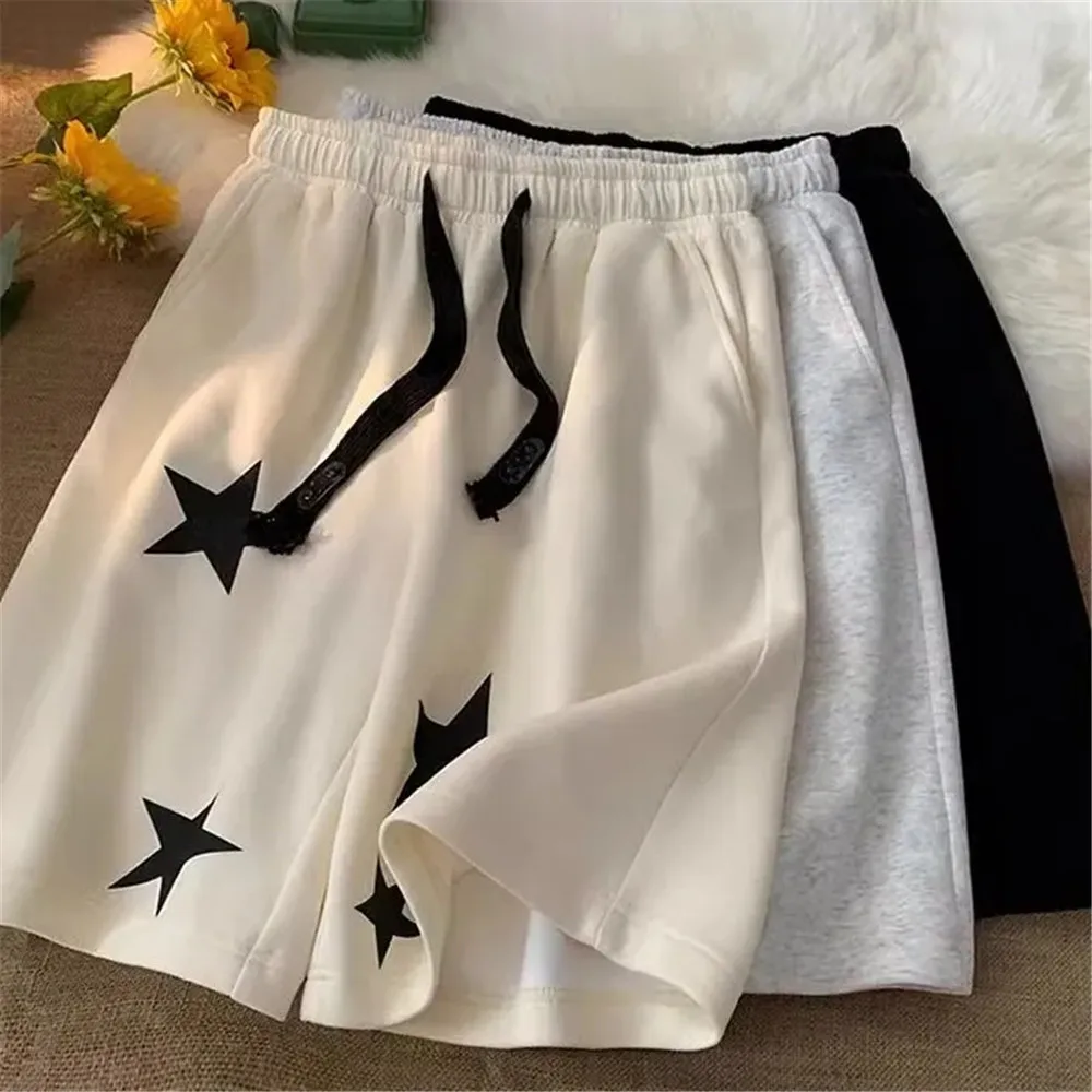 

Y2k Summer Shorts Women Five-pointed Star Loose Print Harajuku Sweatshorts Streetwear Hip Hop High Waist Chic Emo Fashion Shorts