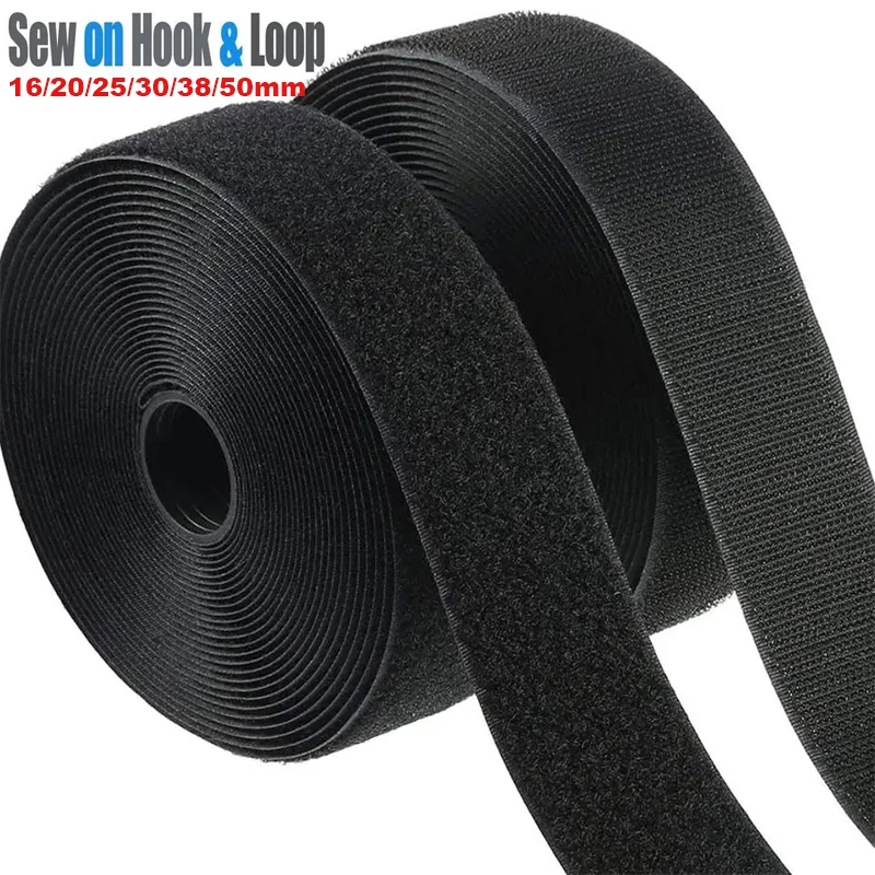 5 Meter/Paar Nylon Klettverschlussband Ohne Klebstoff Haken-Schlaufen-Klebeband Zum Aufnähen Magisches Klebeband DIY Bekleidungszubehör