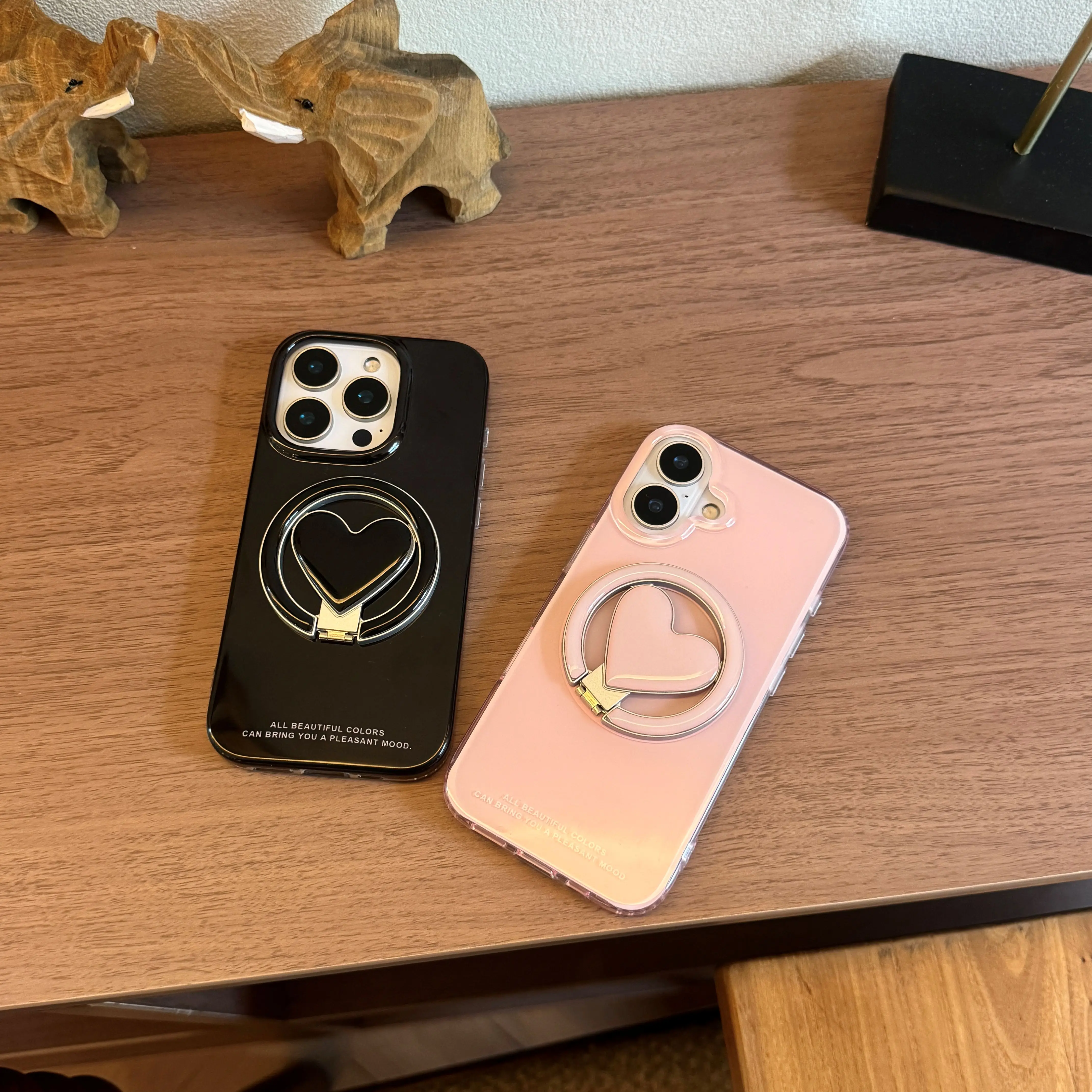 

Solid Color Phone Case with Love Stand for iPhone 17 Pro 17 Anti-fall Magnetic Bracket Phone Case New Case for iPhone 17 Pro Max