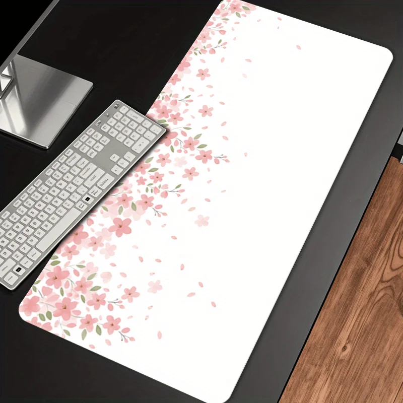 

Large Gaming Mouse Pad & Desk Mat - Elegant Cherry Blossom Floral design, Non-Slip Rubber Base
