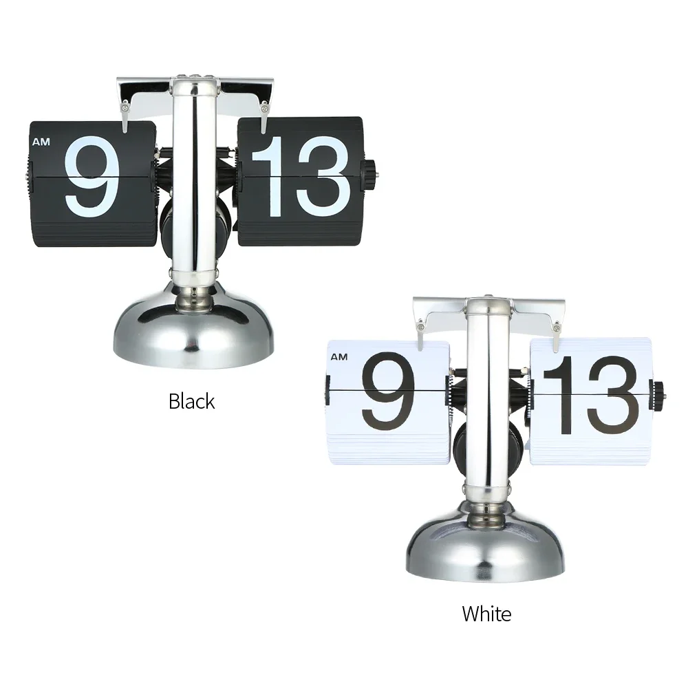 Small Scale Game Sports Timer Table Clock Retro Flip Over Clock Stainless Steel Flip Gear Operated Clock Watch view 3