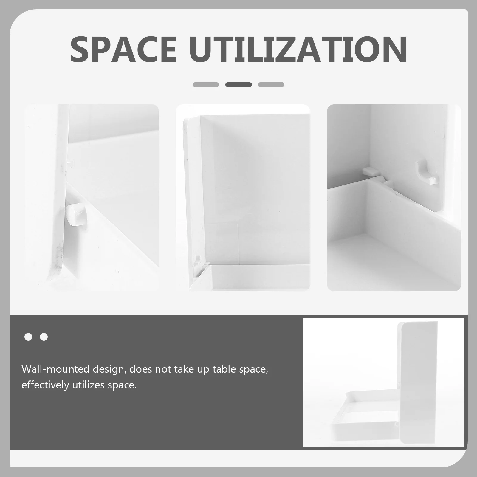 

Wall Mounted Bathroom Shelf Translucent Gray Storage Box Foldable Home Sundries Container Space Saving Multi-functional
