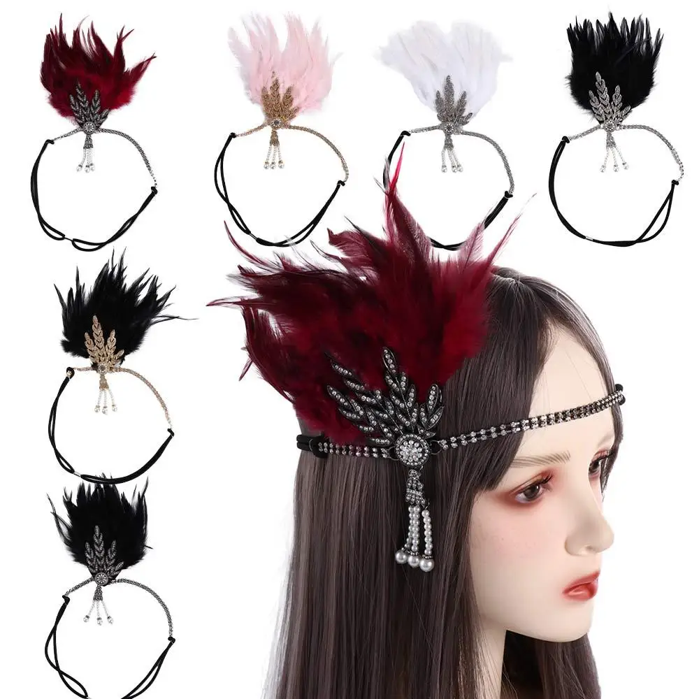 

Party Stage Performance Hair Band Feather Headwear Korean Style Headband Masquerade Party Hair Accessories Sequin Hair Band