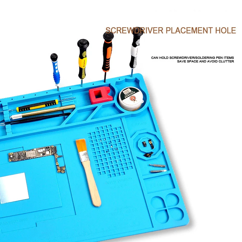 Station de soudage BGA résistante à la chaleur, odorthermique en silicone Wook, coussretours isolant, plate-forme d\'entretien de réparation, outil