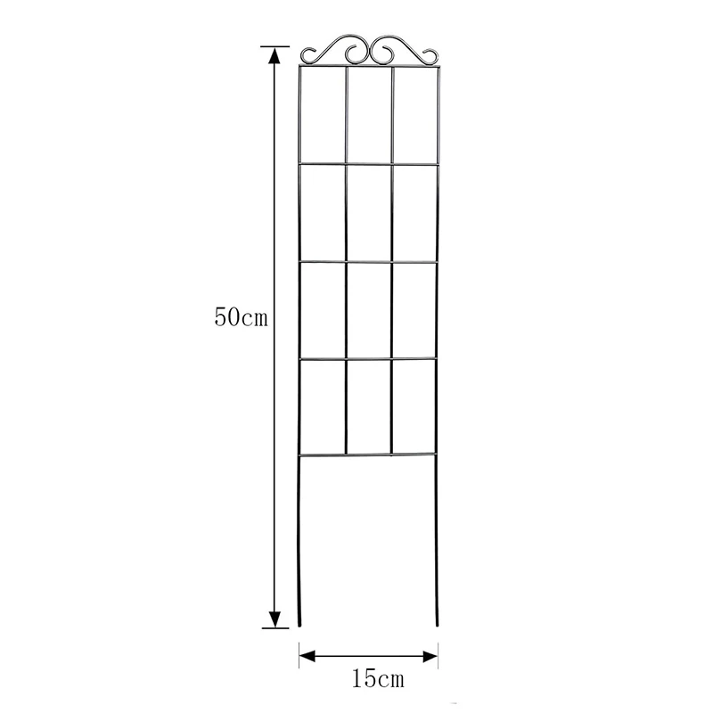 Garden Decoration 3 50*15cm Garden Support Outdoor Plant Support 3-Piece Set Black Finish Easy Installation Long-lasting Iron