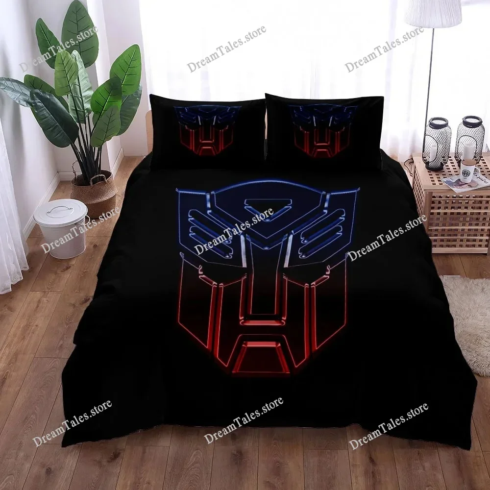

Anime T-Transformers Bedding Set,3D Printed Cartoon Bumblebee Duvet Cover Pillowcase for Teenagers Adult Quilt Cover Single Doub