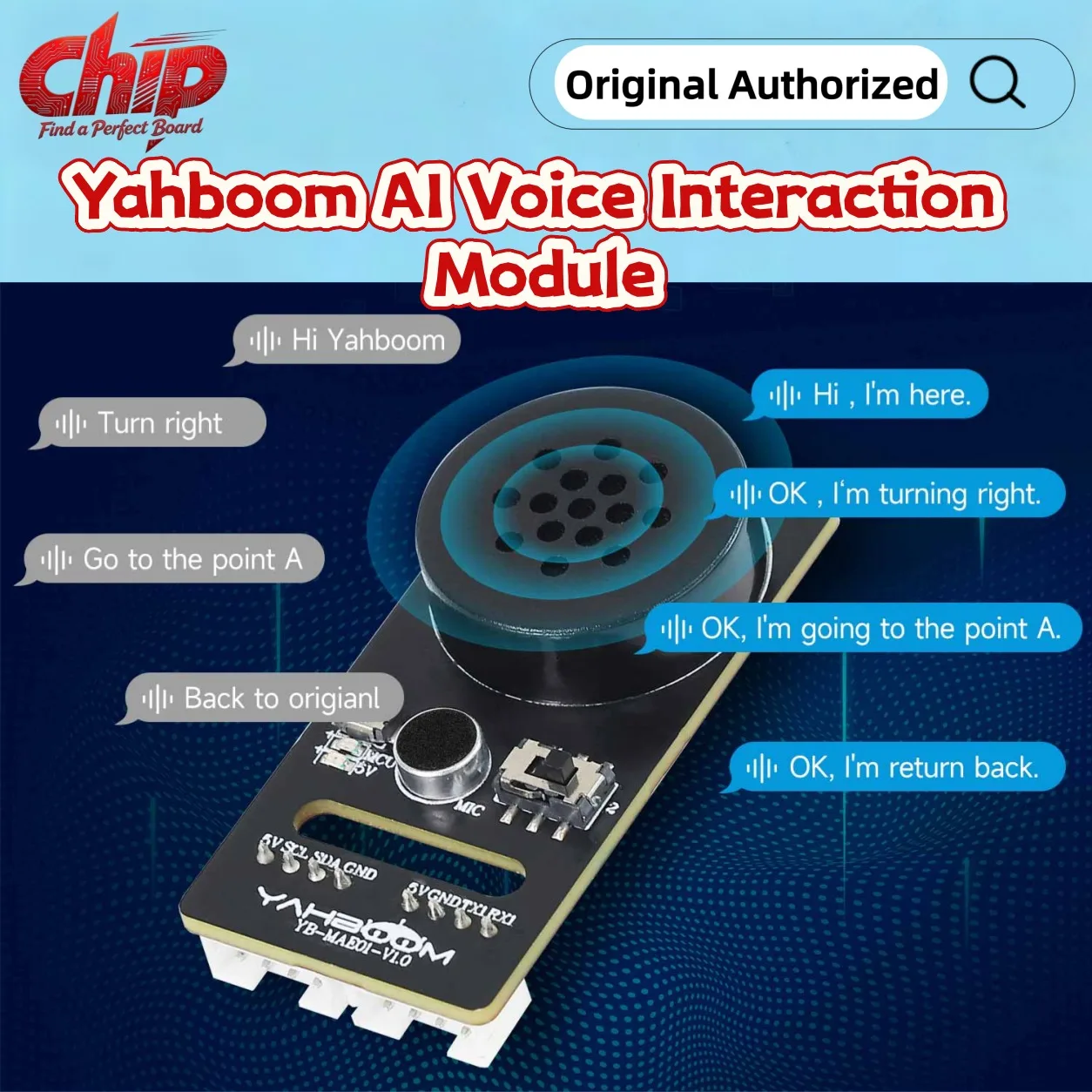 Yahboom AI Voice Interaction Module High-precision Recognition Broadcasts Intelligent Programmable Sound Sensor for Robot Toys