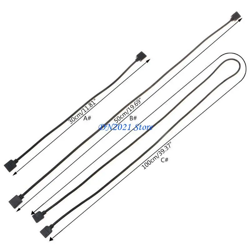 F3KE 5V 3Pin RGB Splitter Cable CPU Cooler Extension Cable Connector Adapter Cord Wire PC Fan Power Extension Cable Converter