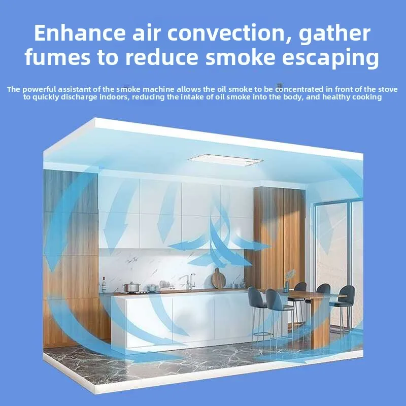 Dispositivo di raffreddamento con controllo intelligente, illuminazione di scarico della cucina, ventilatore freddo a doppio soffiaggio per bagno a soffitto integrato due in uno