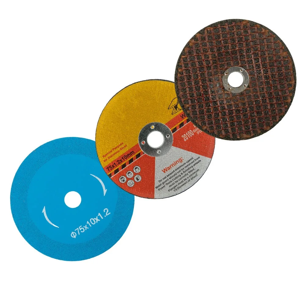 Disco de corte de 3 pulgadas para amoladora angular, hoja de sierra de Metal, herramientas de fijación para amoladora para acondicionar y moler o cortar hierro