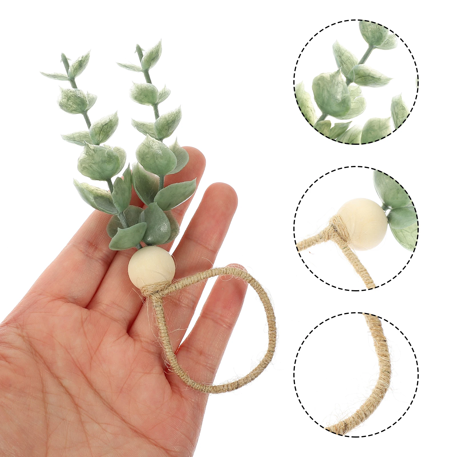 

Napkin Rings Simulation Plant Buckles Creative Elegant Adornments Decorative Fine Long Service Life Sturdy Beautiful Table