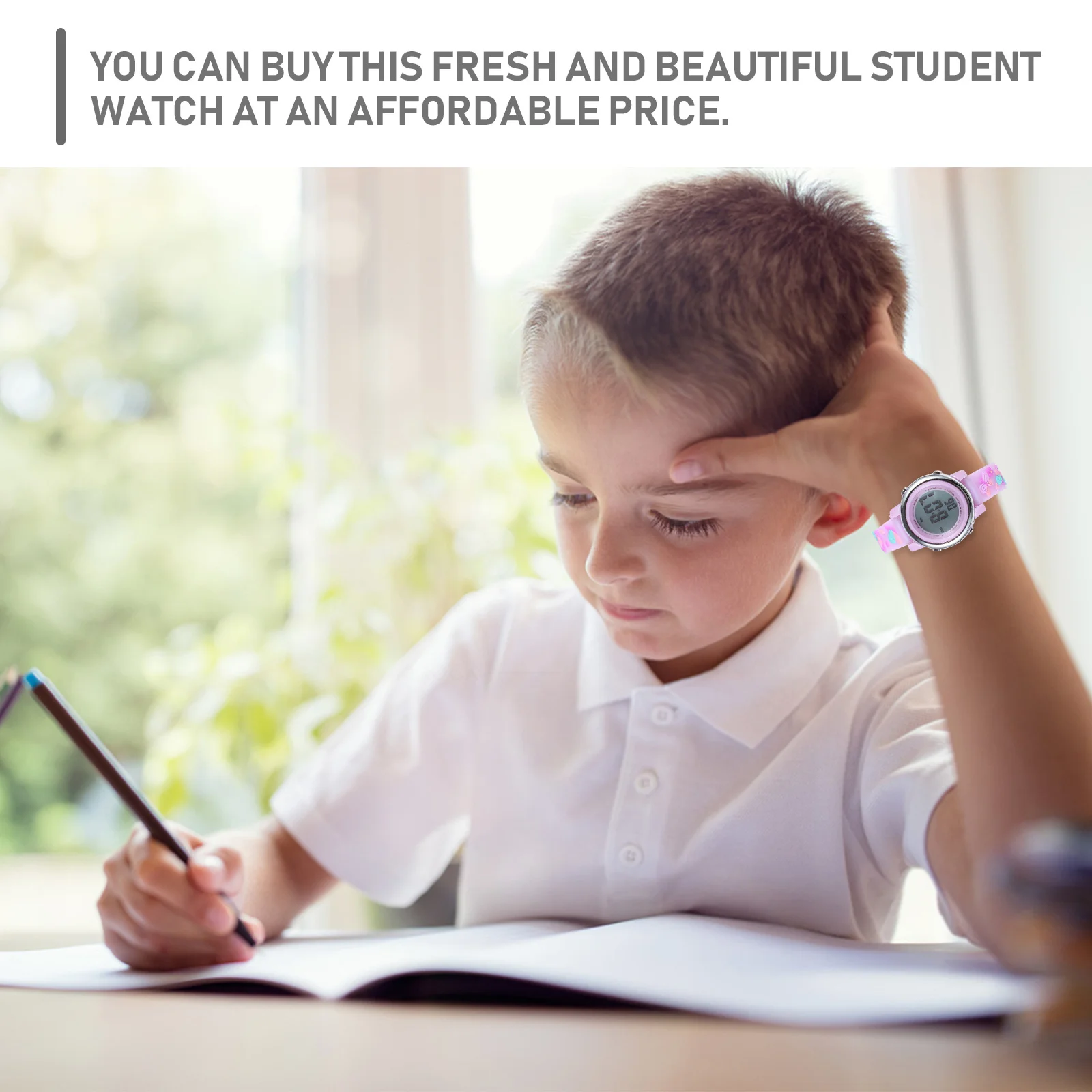 1pc Waterproof Watch For Students Fashion Electronic Wristwatch Simple Chic Casual Timepiece Durable Student Watch