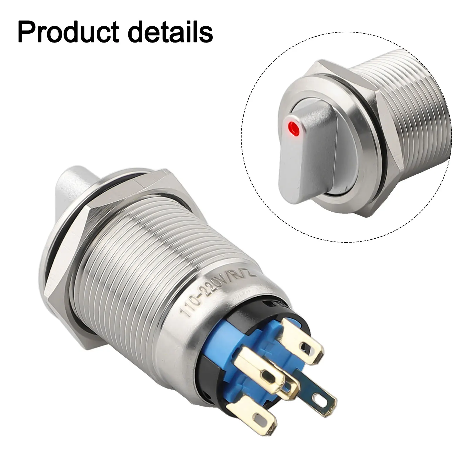 110-220v interruptor 2 posições condições de luz baixa corrente máxima 5a vida mecânica 300 aço inoxidável 304 000 ciclos