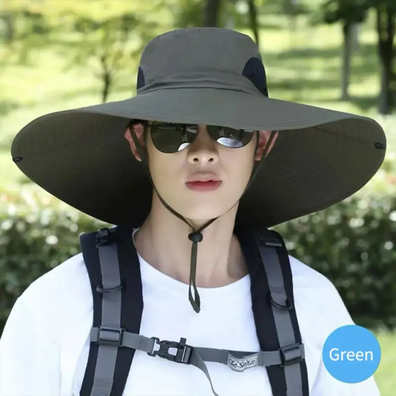 Large-Brimmed Sun Hat Summer 15cm Men's And Women's Wide-Brimmed Sun Hat Uv Breathable Mesh Hat Outdoor Shade