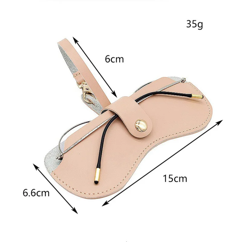 PU Leather Handmade Glasses Bag Sunglasses Case Portable Myopia Protector Eyewear Clip Simple Hanging Wrist Storage Box