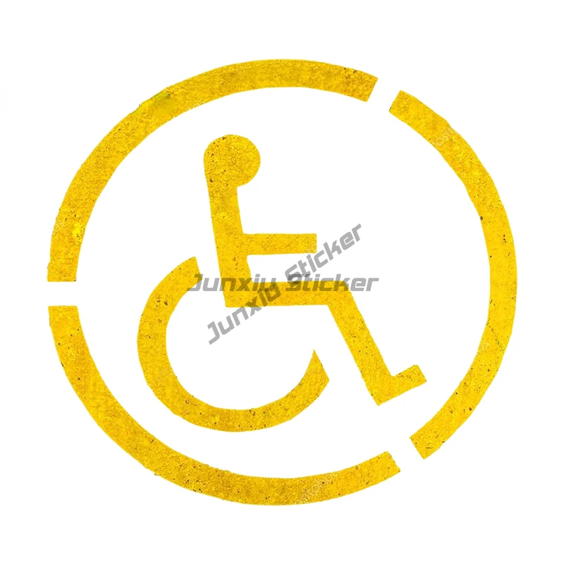 Yellow Warning Disabled Sign Handicap Signs Car Sticker and Decals Wheelchair Sign Waterproof Door Protector Side Window Sticker