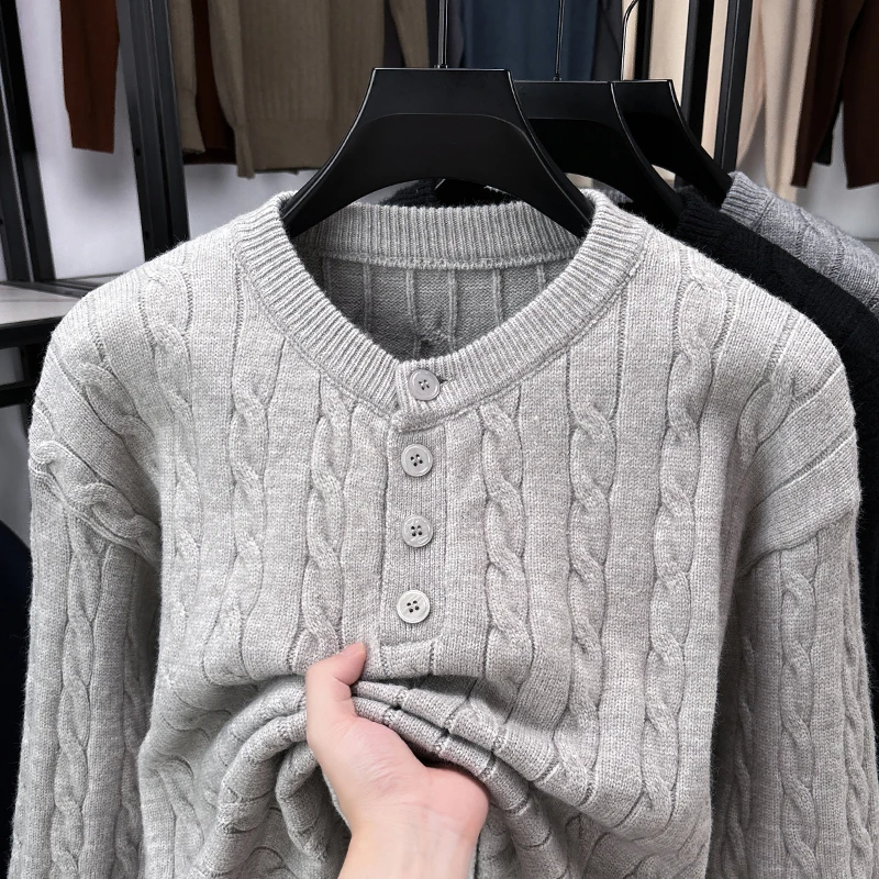 

Осень/Зима Американский Ленивый Стиль Мужской Вязаный Свитер Модный Мужской Повседневный Дизайнер Свободный Темперамент Красивый Универсальный