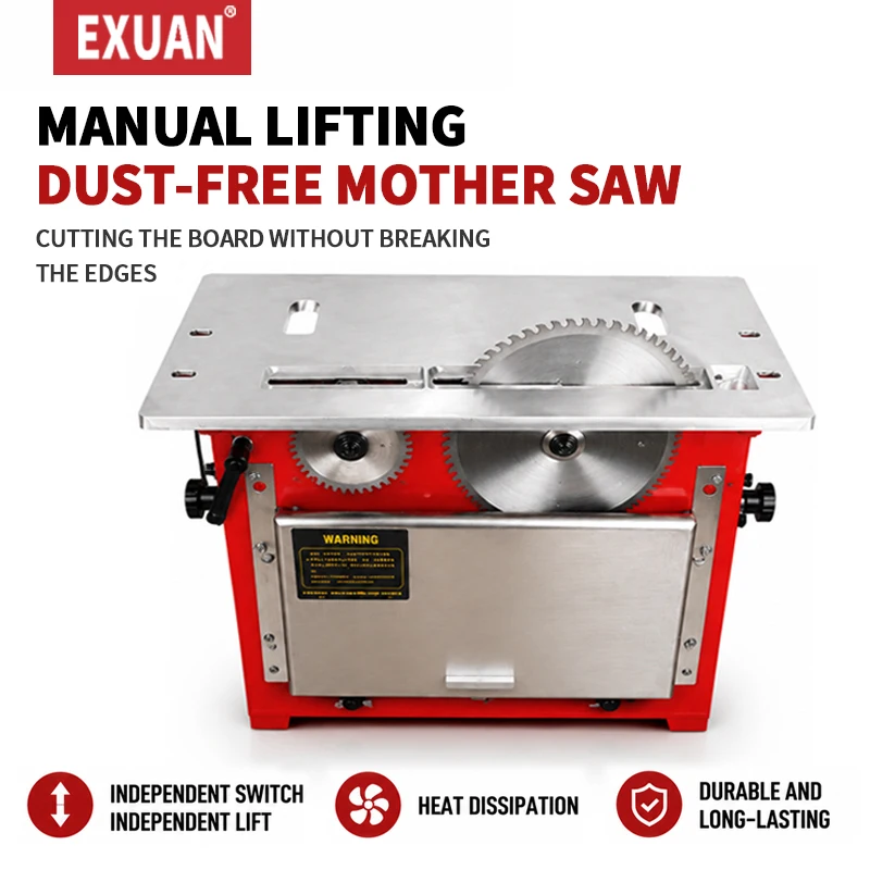 Electric Dust-Free Composite Wood Table Saw Multifunctional Woodworking Sliding Table Saw Integrated Precision Cut Saw 220V