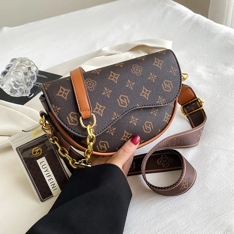 Borsa da sella stampata strutturata di fascia alta di nicchia delle nuove donne 2025 - Borsa a tracolla obliqua a spalla singola sotto le ascelle versatile alla moda