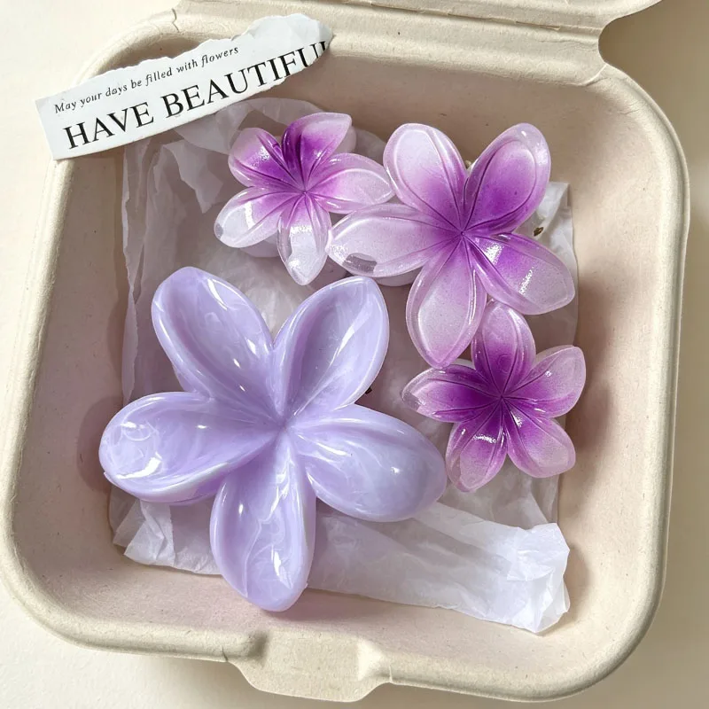 Retro Hawaii Unregelmäßige Strand-Haarklammer für Frauen, Trendige Blumen-Haarspange, Krabben-Haarspange für den Hinterkopf, Party-Haaraccessoires – Detail 13
