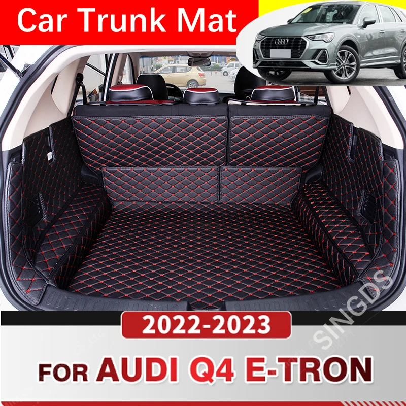 Auto Full Coverage Trunk Mat For Audi Q4 E-Tron 2022 2023 Car Boot Cover Pad Cargo Liner Interior Protector Accessories