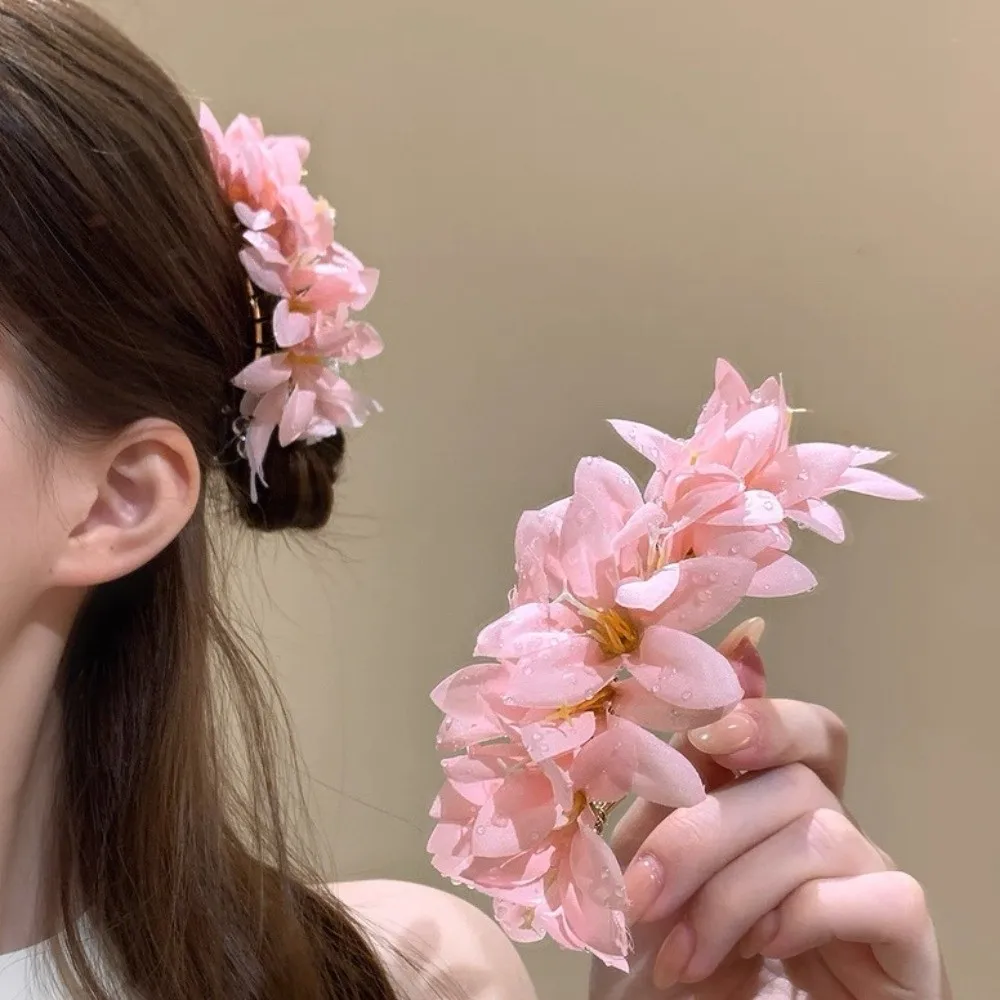 

Headwear Large Flower Hair Stick Fairy Simulation Flower Chinese Style Side Clip Hairpin Solid Color Thai Hair Fork Female