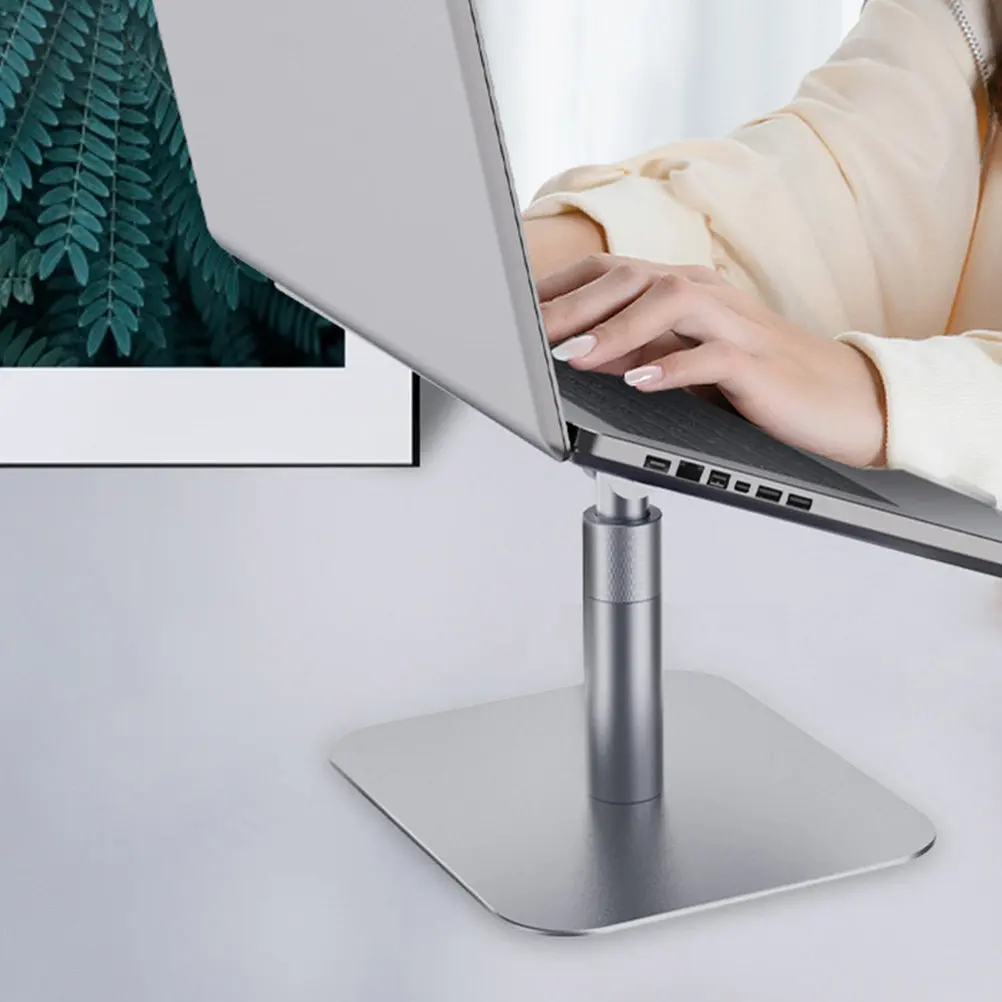 1Pcs Adjustable Laptop Stand Aluminum Alloy Ergonomic Notebook Riser with Foldable Portable Design for Heat Dissipation Office