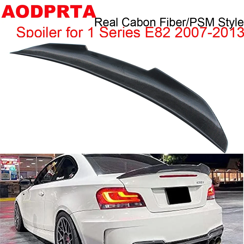 HighKick PSM Style Real Carbon Fiber Boot Ducktail Spoiler for BMW 1 Series E82 Coupe 2007-2013