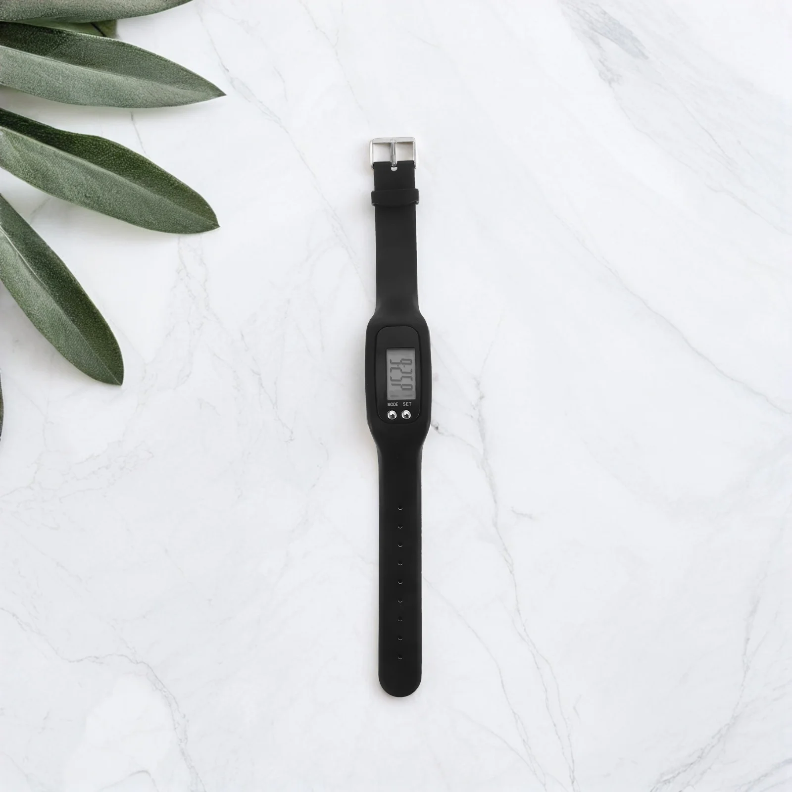 

1pc Pedometer Bracelet Watch Black Multi Function Calories Mileage Time Display For Elderly Men Women