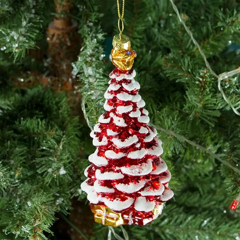KX4B Christmas Tree شنق الديكور شجرة زجاجية واقعية لحفل الزفاف ، عيد الشكر ، الحفلات شنق أشجار الأشجار الحزبية الحلي الزخارف
