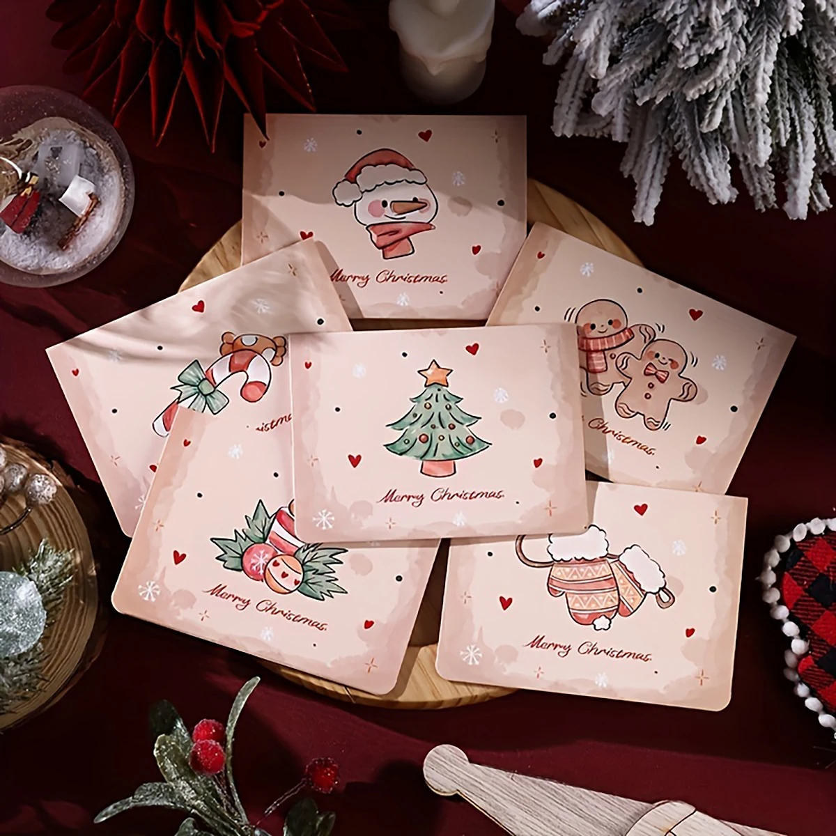 

Набор из 6 винтажных праздничных поздравительных открыток с конвертами — идеально подходит для Рождества, Пасхи, Дня Благодарения и поздравлений — большой,