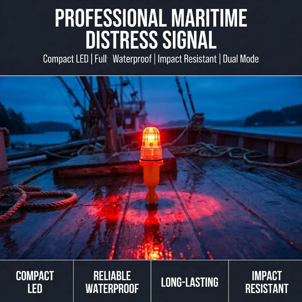 IP67 Wasserdichte Marine-Notfall-Signalleuchte Hochsichtbare LED Elektronische Bootsfackel für Fischernetz-Boje Kajak-Sicherheit – Detail 12