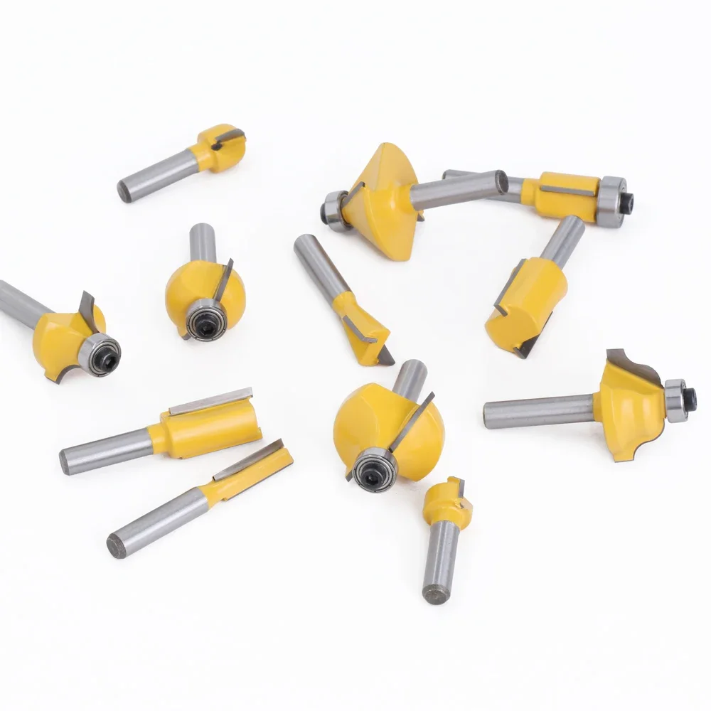 1pc 6mm Shank Router Bit Straight T Bit V Flush Trimming Cleaning Round Corner Cove Box Bits Milling Cutter For Wood