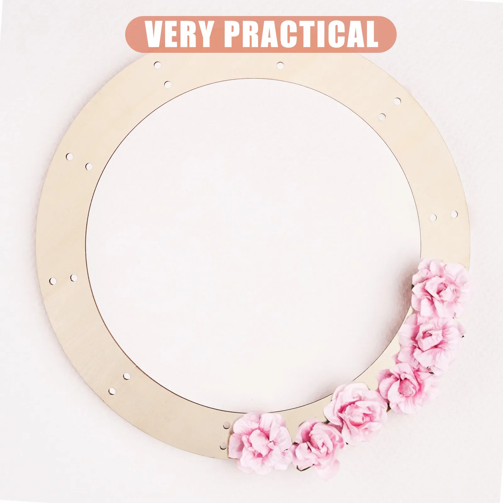 6Pcs Round Wooden Wreath Frames for DIY Flower Wreaths Craft Projects Rustic Home Decor Christmas Party Garden Patio Decoration
