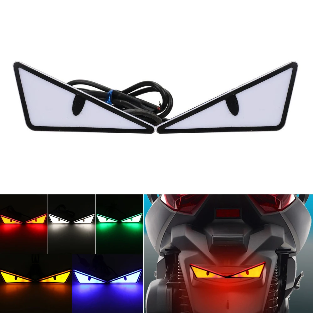 Devil Eyes Light Universal Car LED Demon Eyes Headlight Motorcycle Mini Turn Signal Flasher Tail Lamp Auto Decoration Lights