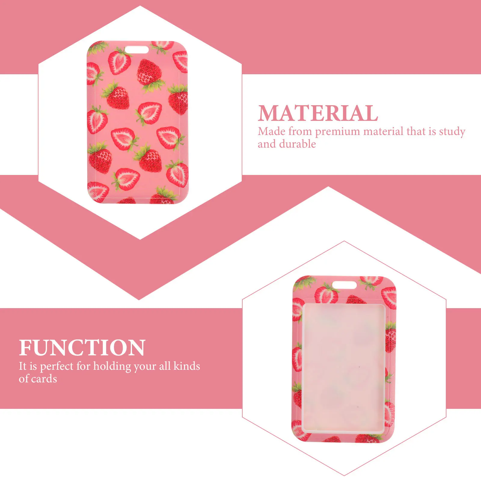 

Fruit Pattern Id Card Holder Tag Sleeve Name Badge Holder Portable Card Cover For School Office Anti-Scratch