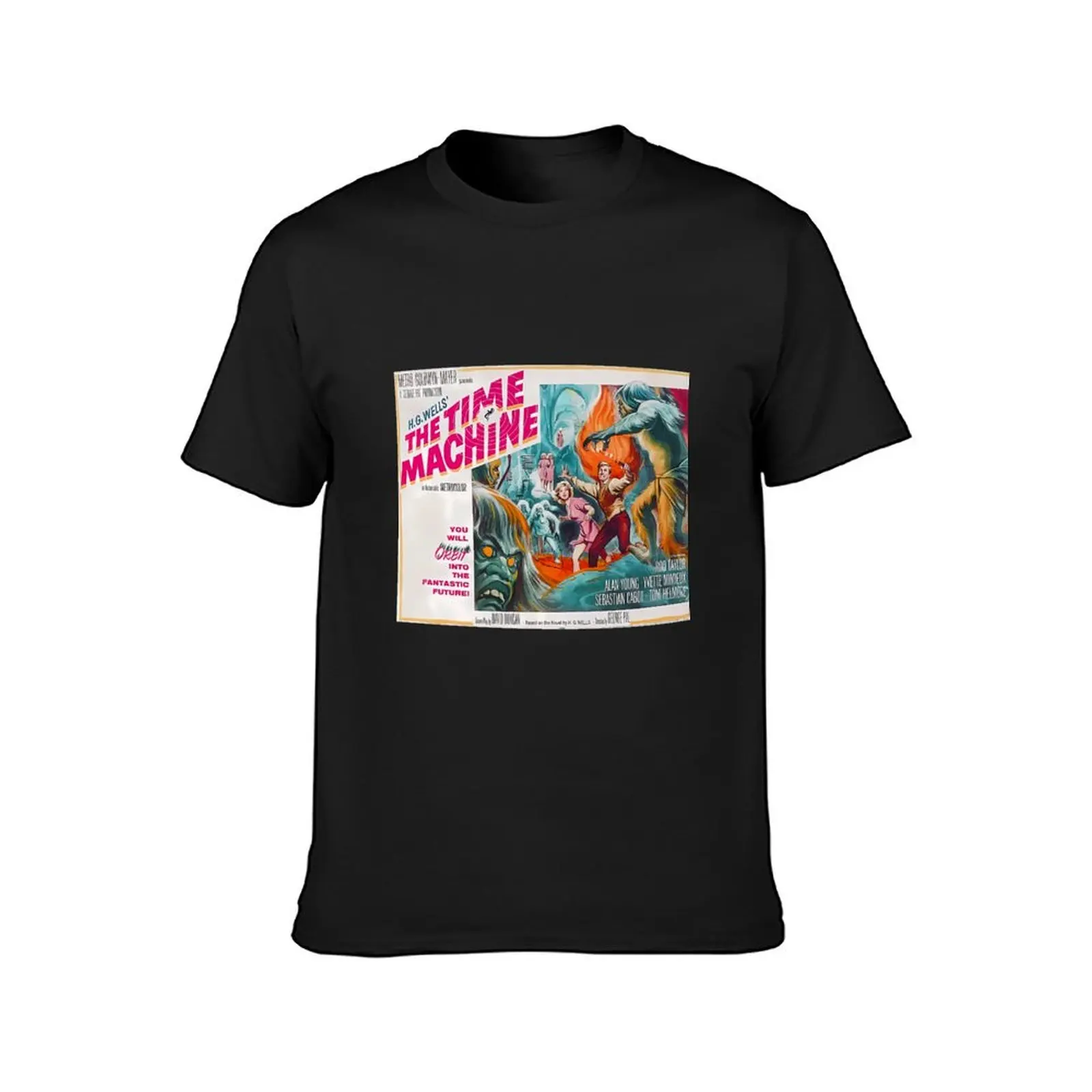 Vintage Movie Poster The Time Machine T-Shirt cute tops quick-drying funnys black t-shirts for men