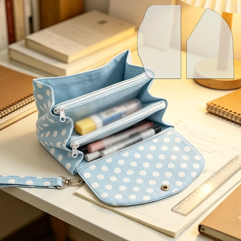 YOMDID 2pcs DIY Multi-Compartment Clutch & Coin Purse Sewing Templates, Quilting Stencils With Pre-Cut Fold Patterns