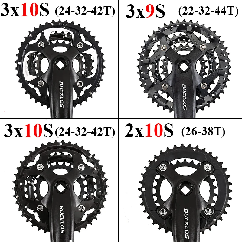 BUCKLOS MTB Chainring 104BCD 64BCD Bicycle Chain ring 22/24/26/32/38/42/44T Double/Triple Speed Mountain Bike Chainwheel