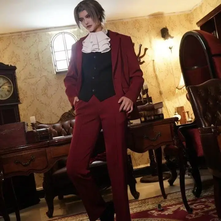 

Anime Ace Attorney Karuma Prosecutor Cosplay Costume, Successor of the Karma Path Prosecutor Cos Outfit with Matching Wig