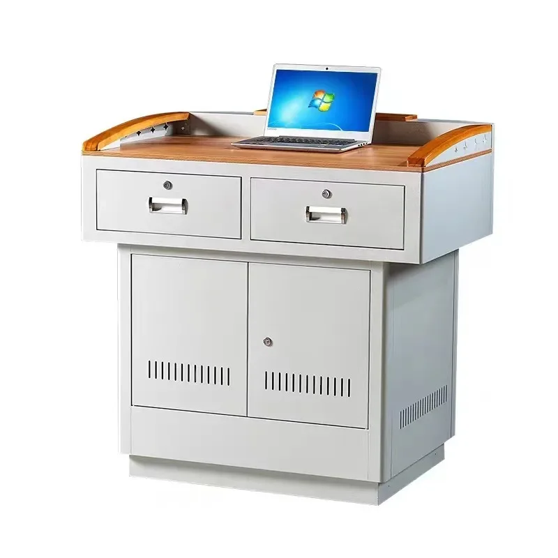 Multimedia podium School teacher Central control podium Lecture podium Steel multi-function flip computer table