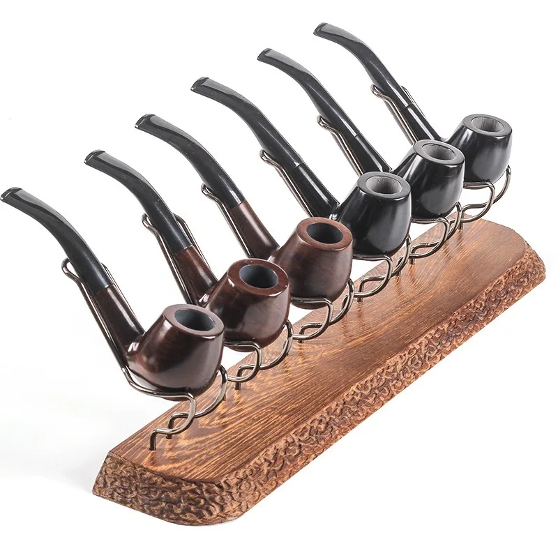 6 Position Wooden Pipe Stand Rack Smoking Tools Holder Straight Line Vertical For Smoking Accessories