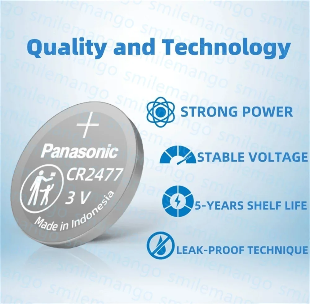 Panasonic 2-50 шт. CR2477 кнопочная батарея 3 В литиевая батарея прибор метр импортный цифровой монитор давления в шинах интеллектуальный