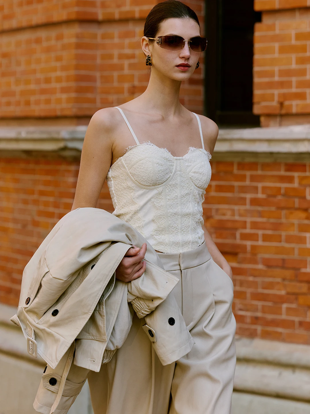 

Luna7xi Lace Strap Women's Vest Top Inner Wear Base Layer Outfit Autumn Winter Faion Breathable ort Sle Casual Clothes