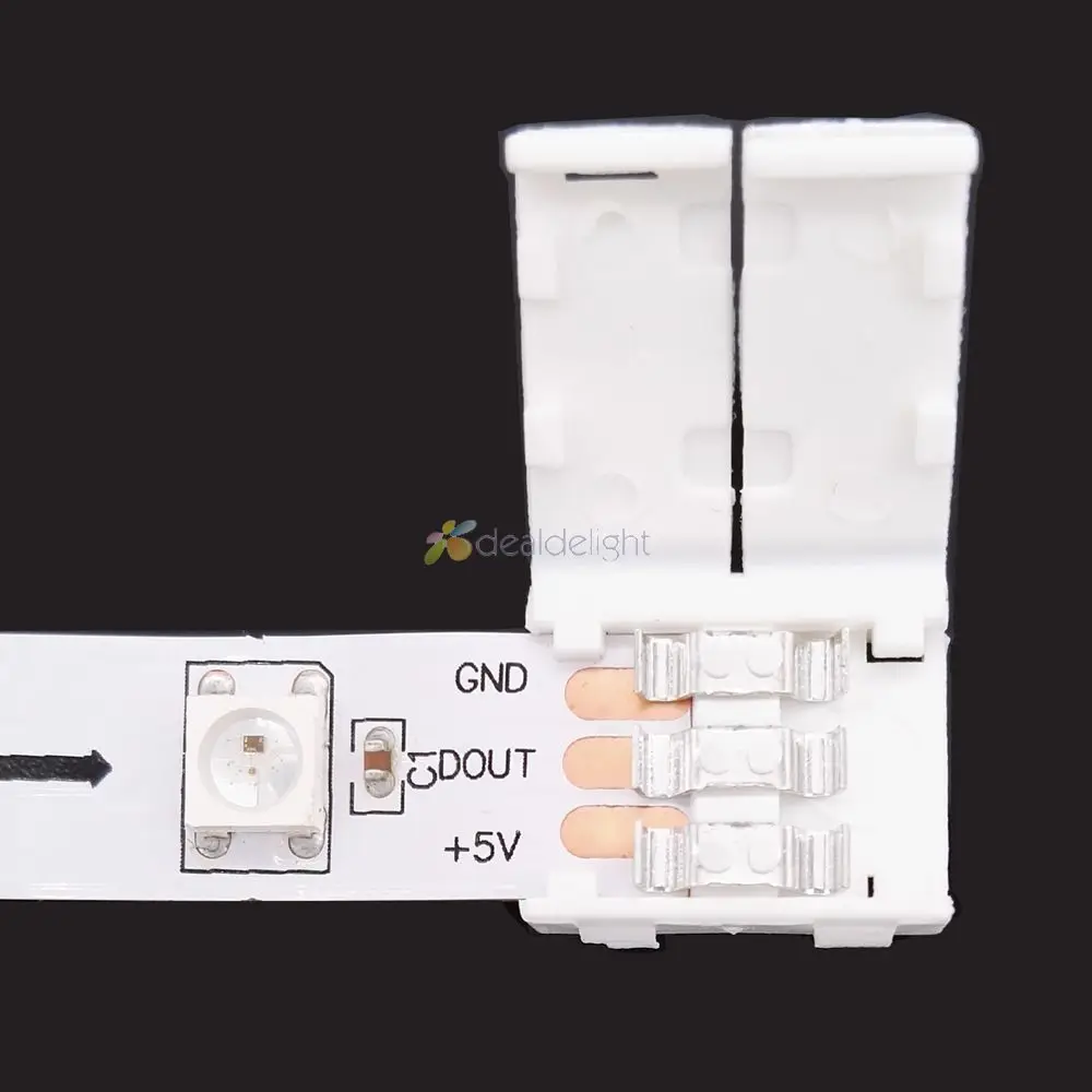 20 buah Strip PCB 3 PIN konektor Strip untuk Strip 8mm lebar 10mm CCT WS2811 WS2812B Strip LED tanpa pengelasan mudah dipasang