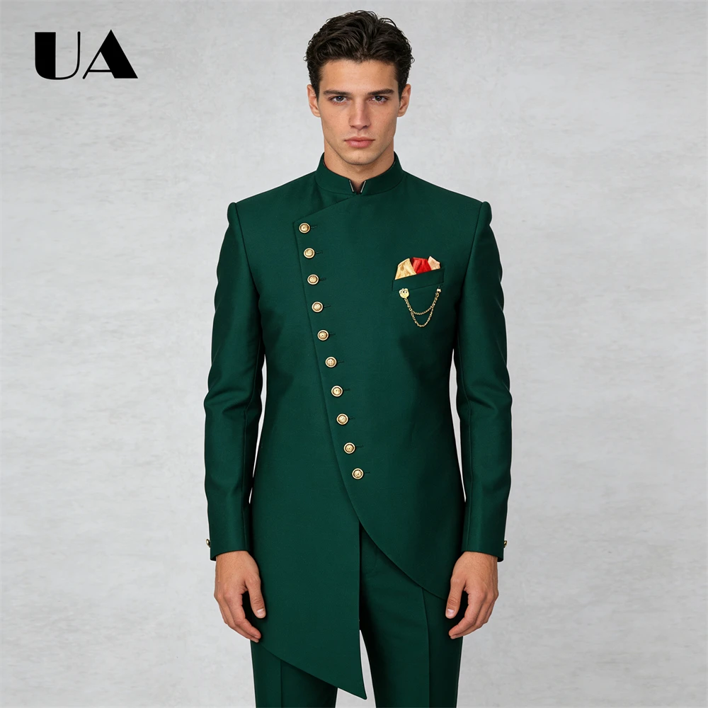 

Half Stand Collar Suit Jacket for Africa Men, Formal Suit Coat Side Button XXS-7XL Tailored Size Availiable Outfit